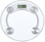 Teno elektronikus testmérleg, kerek, digitális kijelző, nagy pontosságú, súlyérzékelők, mértékegység átalakítás, 150 kg-os kapacitás, átlátszó (TENO1260)