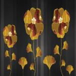 MÉDIA Vászonfestmény Arany virágok, fekete háttér, absztrakt, 80 x 80 cm (TABIMG10015)