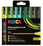 uni Dekormarker készlet, 1, 8-2, 5 mm, UNI "Posca PC-5M", 8 különböző zöld szín (302422441) - patronbolt