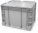 Bekuplast Silverline Euro láda, zárt markolat, szürke, 60x40x42 cm+ zsanéros fedél (4271_000314_4120401F)