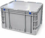 Bekuplast Silverline Euro láda, nyitott markolat, szürke, 60x40x42 cm+ zsanéros fedél (4272_000314_4120402F)