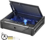 VEVOR Fegyverszekrény hordozható pisztolyszéf 2 fegyverhez ujjlenyomatos, kulcsos és kódzáras nyitással (SQJSK0000000I2P0ZV0)