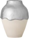 Bloomingville Krémszínű-ezüstszínű kőedény váza (magasság 26 cm) Silvio - Bloomingville