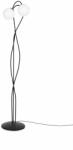 Kaja Lighting Lampadar Nela, 2xE14, D30cm, H155cm, metal negru, sticlă albă (K-5353)