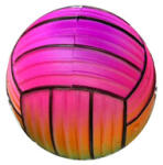  Minge de volei de plastic curcubeu 50g 10 cm (BA-58021)