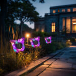 Garden of Eden Leszúrható szolár pillangó - lila - 13 x 6, 5 x 35 cm - melegfehér + színes LED Garden of Eden 11749A (11749A)