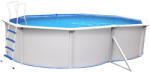 Starmatrix Premium Pool 490x360x120cm fehér színű, ovális acélfalú medence létrával és fedőtakaróval (SP493612B)