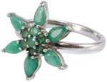 Ékszershop Smaragd köves virágos ezüst gyűrű (2175207)