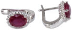 Ékszershop Rubin és cirkónia köves ezüst fülbevaló (2182340)