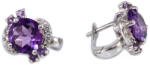 Ékszershop Ametiszt és cirkónia köves ezüst fülbevaló (2182333)