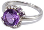 Ékszershop Ametiszt és cirkónia köves ezüst gyűrű (2182335)