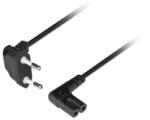 Lanberg CEE 7/16 -> IEC 320 C7 tápkábel, 3 m, könyök (derékszögű), VDE, fekete (CA-C7CA-12CC-0030-BK) - wpower