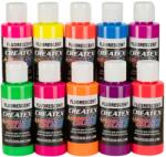 CreateX Colors CreateX fluoreszkáló airbrush festék készlet 10 szín, 10x60ml (5817-00) () (Crea-FL-set10X60)