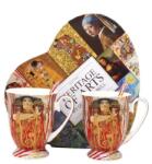 Queen Isabell Klimt porcelán bögre kanállal szett - 300 ml - Vízikígyó - szív díszdobozos (IMO-PP-W25VG910-24226)