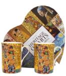 Queen Isabell Klimt porcelán bögre szett - 300 ml - Életfa/Beteljesülés - szív díszdobozos (IMO-PP-W25KL1091B-24844)