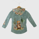 Takoy Panel szabásmintával 164 softshell kabátra erdei állatok kalandjai sötét menta - Tavaszi