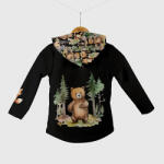 Takoy Panel szabásmintával 134 softshell kabátra erdei állatok kalandjai fekete - Tavaszi