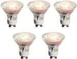 LUEDD 5 darabos GU10 50 mm-es dimmelhető LED izzókészlet, átlátszó, 4, 9 W, 450 lm, 2700 K (03256)