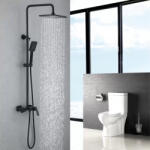 Korman Technik Coloana de dus din alama sanitara, negru mat, 3 functii, Korman Technik 6720H (AT1CT-D1OC-RS1S-6720H)
