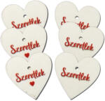  Nyomtatott fa tábla - Szeretlek szív 4cm 6db - csinaldmagadshop