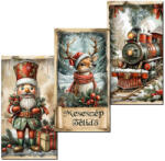  Nyomtatott dekorkarton - Karácsonyi piros-zöld téma táblák 3db/csomag - csinaldmagadshop