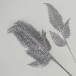  Csillámos toll levél ezüst 10db/csomag