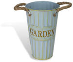  Bordázott bádog váza kék 15x25cm