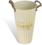  Bordázott bádog váza krém 19x35cm - csinaldmagadshop