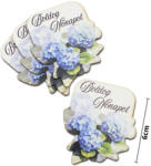  Nyomtatott dekorkarton - Boldog nőnapot virágos tábla - kék 4db/csomag