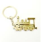  Breloc pentru chei model tren, din metal auriu, cadou elegant si rezistent (Breloc-Tren)