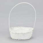  Bambusz füles ovál kosár fehér - csinaldmagadshop
