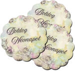  Nyomtatott fa tábla - Virágos tábla - B. névnapot 3db/csomag