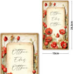  Nyomtatott fa tábla - Pipacsos akasztós tábla 13x24, 3cm - csinaldmagadshop