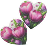  Nyomtatott fa tábla - Tulipános szív 10cm 2db/csomag - csinaldmagadshop