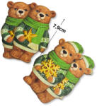  Nyomtatott dekorkarton - Karácsonyi zöld maci pár 4db/csomag - csinaldmagadshop