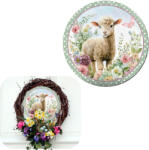  Nyomtatott fa tábla koszorú közép - Báránykás 11, 8cm - csinaldmagadshop