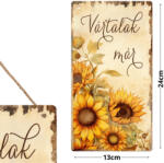  Nyomtatott fa tábla - Napraforgós akasztós tábla 13x24, 3cm - csinaldmagadshop