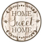  Nyomtatott fa tábla koszorú közép - Home Sweet Home 11, 8cm - csinaldmagadshop