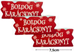  Nyomtatott dekorkarton - Karácsonyi szalag tábla havas - piros 3db - csinaldmagadshop