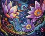 NORIMPEX - Puzzle Tablou Diamant: Flori abstracte 30x40cm - 1 - 39 piese