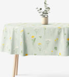 Goldea față de masă 100% bumbac - pajiște pe verde mélange - ovală 140 x 240 cm Fata de masa