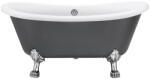 Marcello Funghi Cada freestanding ovala din acril gri mat, 150x70x72 cm, Bright Grey (AT1CT-IM1P-RS1S-EB05572)