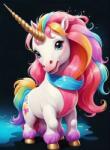 NORIMPEX - Puzzle Pictură Diamant: Bebeluș unicorn 30x40cm - 1 - 39 piese