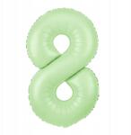 PartyPal Fólia lufi Cyfra 8 Pisztáciás 100cm nagy szám alakú hélium lufi