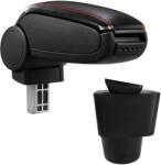  Cotieră Chevrolet Kalos negru piele ecologica cu cusatura rosie () (AVR-CVLV6H20-N2R)