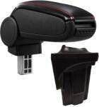  Cotieră pentru Seat Leon 2 1P (05.2005-12.2012) negru piele ecologica cu cusatura rosie () (AVR-STLN0520-N2R)