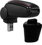  Cotieră pentru Nissan Juke 1 (06.2006-08.2019) negru piele ecologica cu cusatura rosie () (AVR-NSJK1020-N2R)