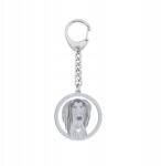 Mejk Jewellery Ezüst kulcstartó perzsa agárral Saluki 925 Ajándék Gravírozás Ingyenes (breloczek z Chart Perski)