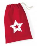  Mikulás zsák piros Kicsi 14x20 ajándékokhoz (CHRISTMAS-STAR1_WHT|WM115-RED-XS)