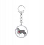 Mejk Jewellery Ezüst kulcstartó Shetland Sheepdog kutyával 925 Ékszer Gravírozás (brelok srebrny z psem Owczarek Szetlandzki)